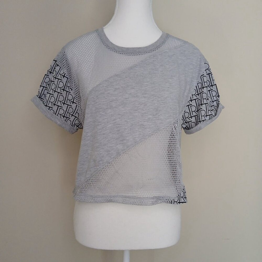 Y2K Vintage True Religion T-shirt With Mesh Panels Gray Size Medium